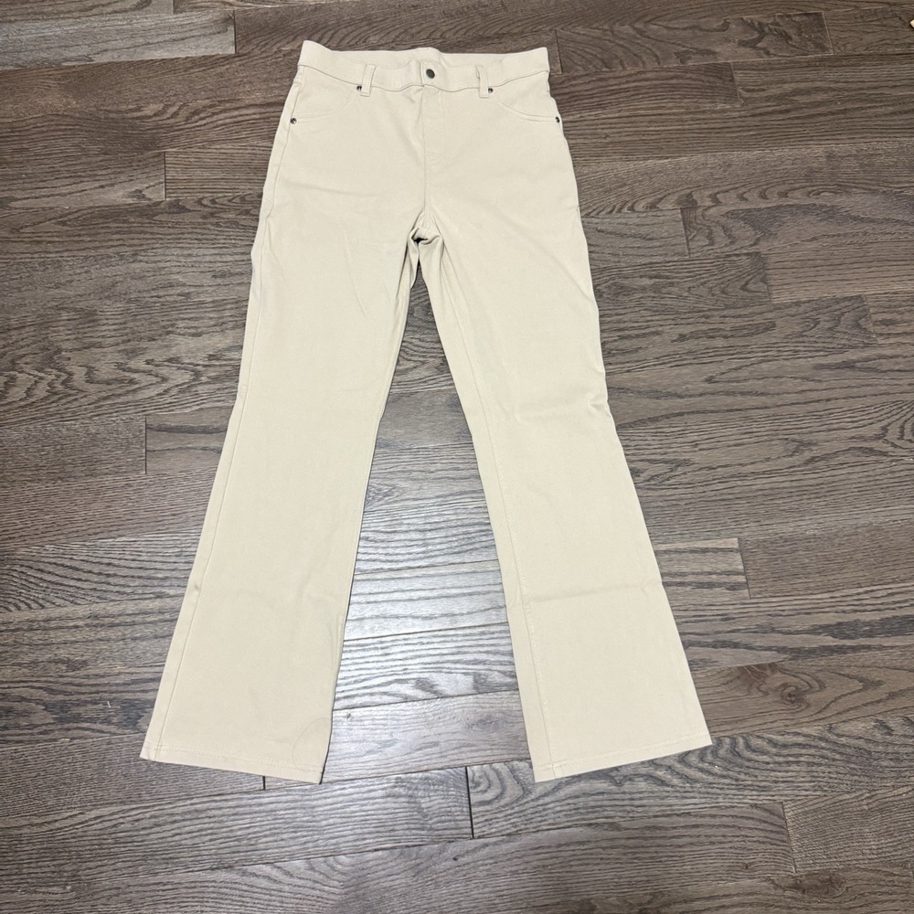 Hue Bootcut Khaki Legging Pants Size Large Stretchy Office Career Comfort - Picture 3 of 9